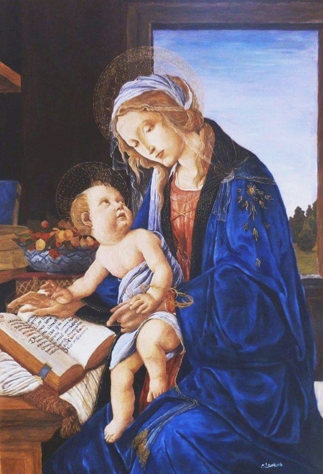 La Madonna del Libro Sandro Botticelli riproduzione silvia leoncini